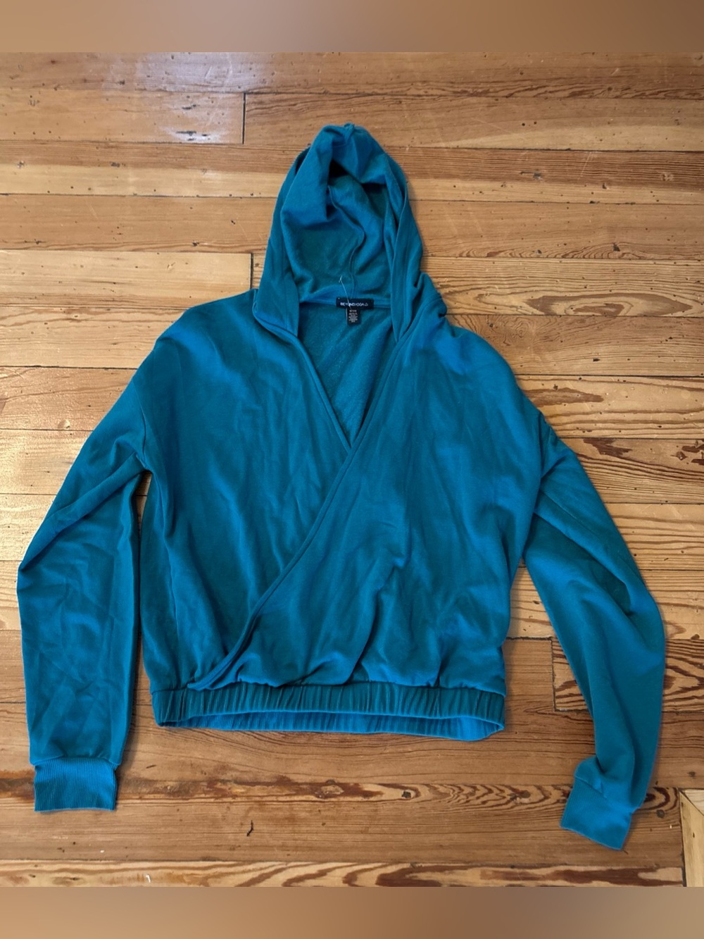 NWOT- BEYOND YOGA- Cross Your Heart Hoodie in lunar teal-Size Medium M